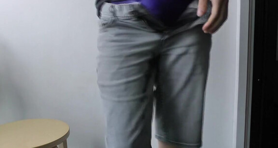 Cover "friendlyomo" Pee Desperation, Omorashi, Holding, Full Bladder, Briefs, Wetting, Leaking, Bulging Bladder, Desperate To Pee, Denim, Balcony, Exhibitionism, Suggest friendlyomo Leaking on a balcony in jean shorts Pornhub