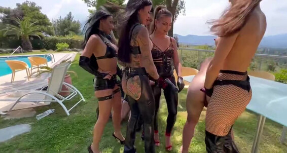 Evil Woman - And Outdoor Gangbang Dommes Evil With 2 Woman Slaves 8 Hqdp