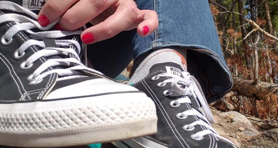 Poster for Mikayla Miles Bigfeet Mikaylamilesp Shoedangle Shoetie Onlyfans Converse Soles Themikaylamiles