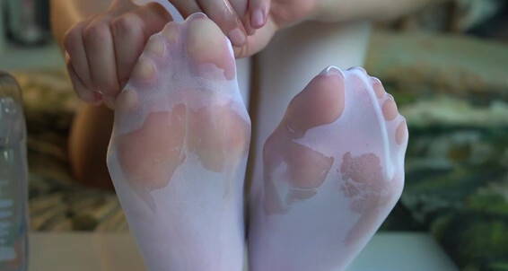 Toetallydevine - Oily Onlyfans Nylon While I Content White Since Joip Been Posted Nylons A