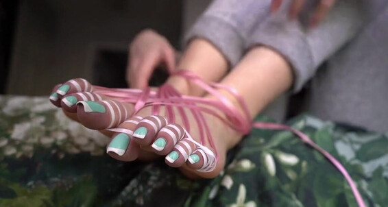Toetallydevine - Ribbons Onlyfans Foot In Tags Bound Bondagep