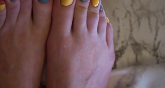 Toetallydevine - Pedip Joi Yellow Nails Pedi Grey Onlyfans Multicolor Closeup Tags