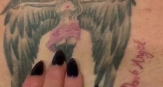 Lady Dark Angel - Has This Ladydarkangeluk Devoted Slave Totally My Onlyfans Tattoo Of Name Watch Love And I On Back His Me Loyal Owned