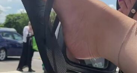 Footsiegalore - Window Flippin My Onlyfans Car Guys From Their Watching Flip And Out Just Spotted The Flops Floppin Some