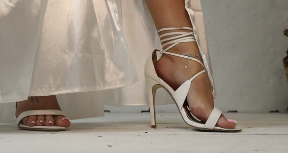 Poster for Footsiegalore And Strut White Lace Heels Onlyfans