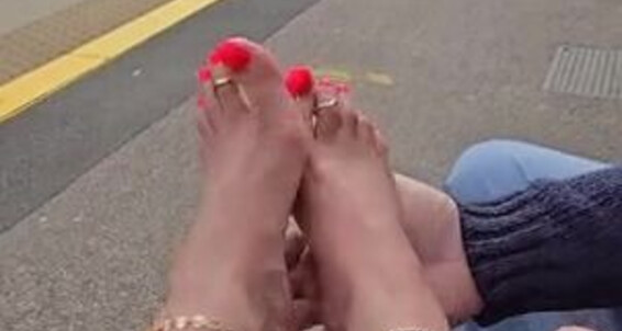 Poster for Massaged Station Having Feetbysherri My At The Train Onlyfans Feet