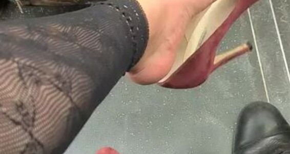 Train Dangling Shoe My Shoes Think I Made Guy Next To Feetbysherri Onlyfans In The Court