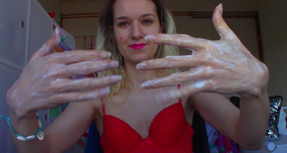 Goddess Vanessa - Goddess Manyvids Fetish Hand Lotion/Oil Nails And Messy Nail Creamy Vanessa Worship Finger Scratching & Wet Hands