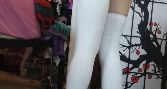 Kasysnowpremium - And These I M Church White Black Shoes Ready High Socks In Warm Thigh For