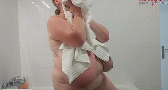 BBW, Huge Boobs, Huge Tits, Shower lilydreamboobs sexy white shower ManyVids