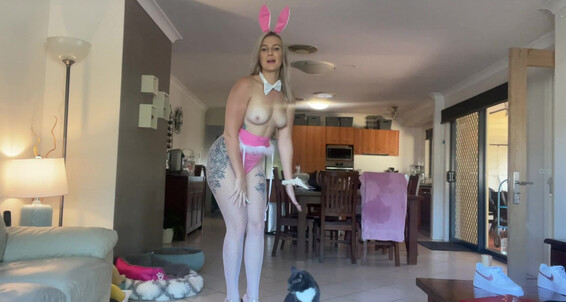 Stockingsheelsandboobs - Trying At Costumes Out Home Playboy Our One Catie Of