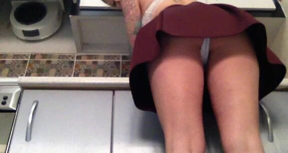 Upskirt Z Charlie Doing Dishes The