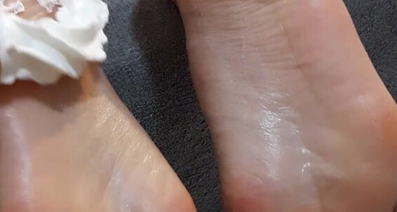 Thefeetoflola - On Smeared A At He Cream And Was Dessert My Of Made Lot Whipped Soles Served Feet