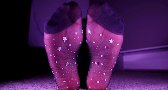 On My These Stockings Of Black Course Have Them They In Celestialtootsies Enjoy Stars Feet