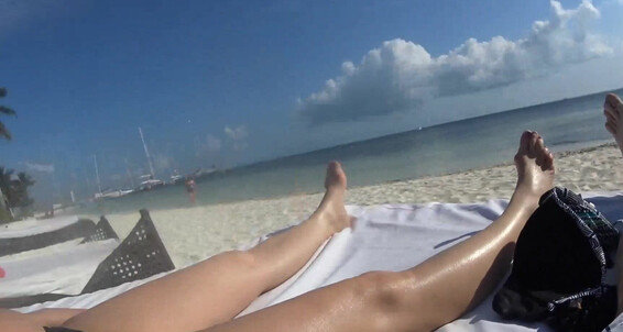 Sunbathing Naughty In Topless The Caribbean Christine