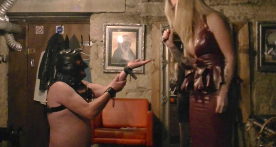 Megarafurie - Kneeling Hand And Reverence Tawsing Before Mistress In