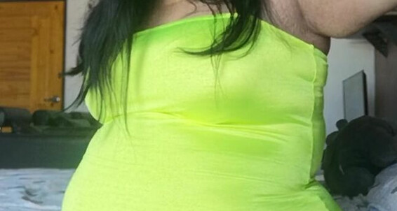 Ameenachubbycutie - On Neo Trying Newest Green Dress Tight Skin