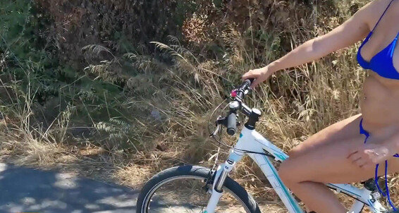 On Bikini Ride Robinson Mrs My Tits Bike Highway Pornhub Flashing Along