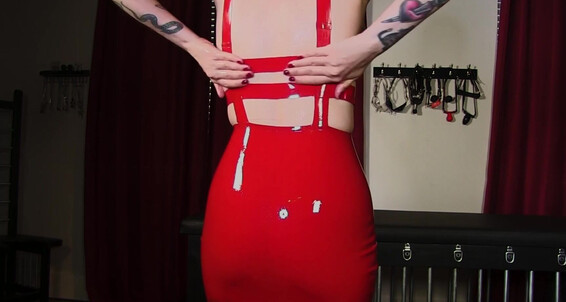 Tease Dress Red Pornhubpremium Petra Mistress Hunter Topless Latex