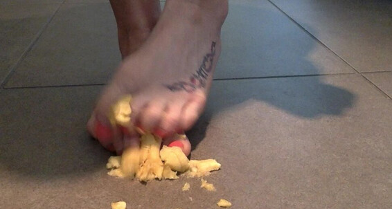 Squashing A Misstiff N With Banana Peeling Feet