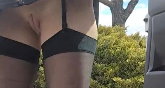 Ember Oakes - On A Day Upskirt Pussy Shaved View Windy