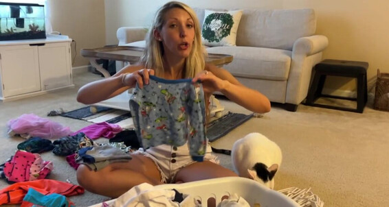 Teasing Erikaswingz And Folding Laundry