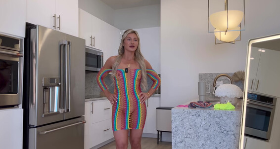 Try On Neiarw Ter Transparent Mirror Rainbow Haul With Net K Fish X View Dresses